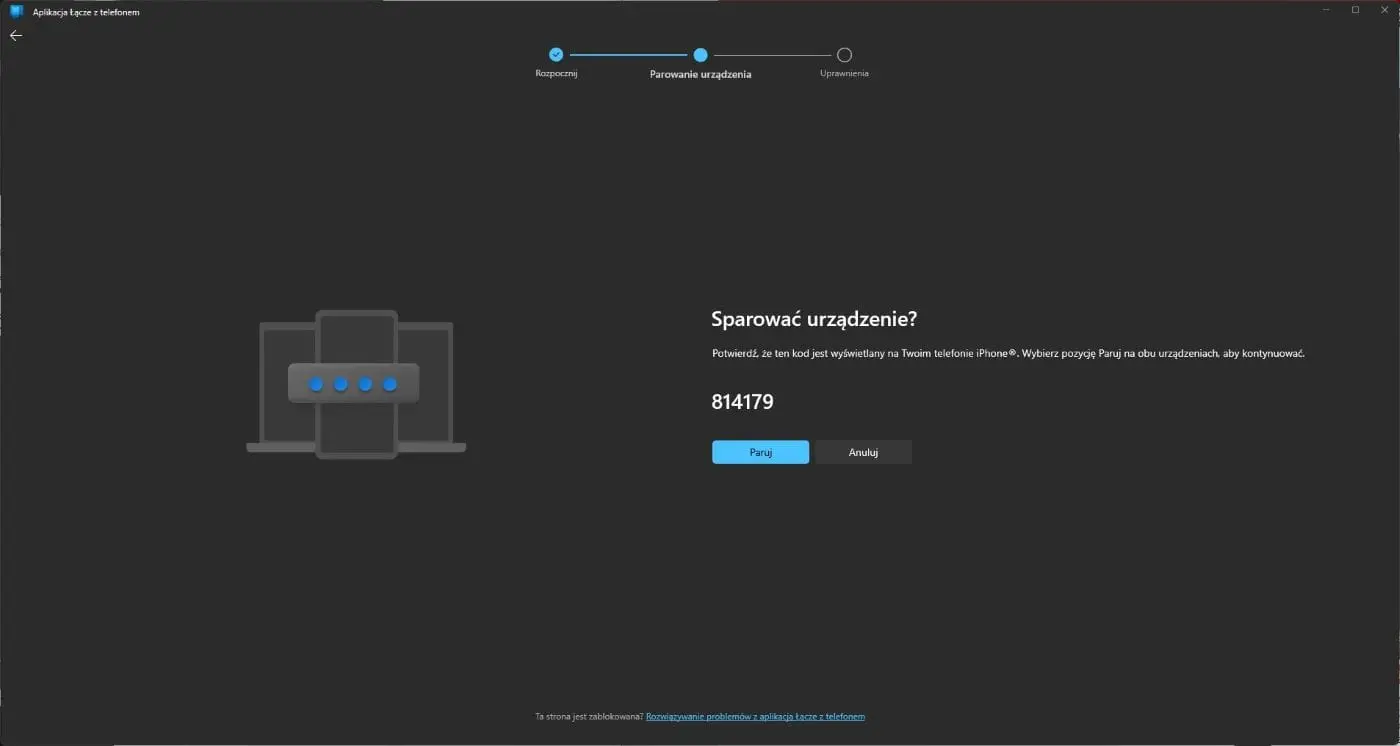 Parowanie łącza do Windows z iPhonem